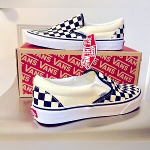 VANS checkerboard Slip on platform Sneakers Shoes 7.5